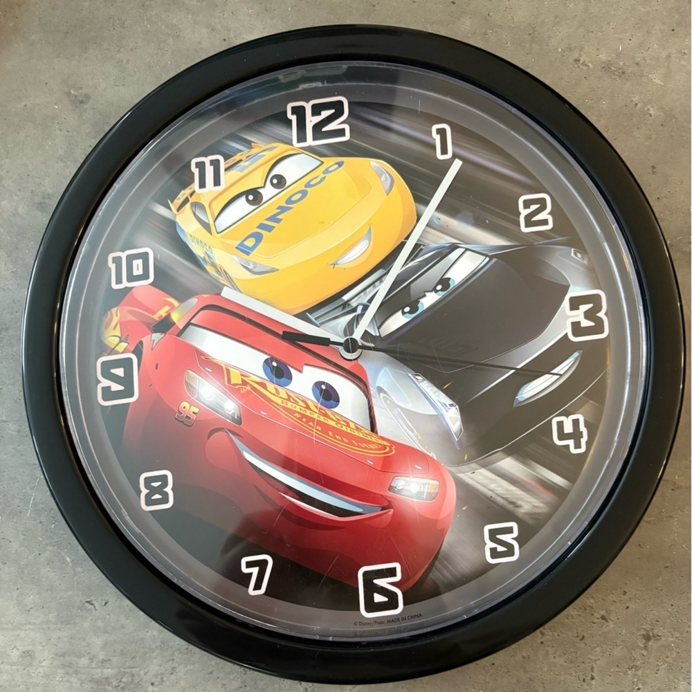 Disney Cars Wall Clock - Black, Red, Yellow